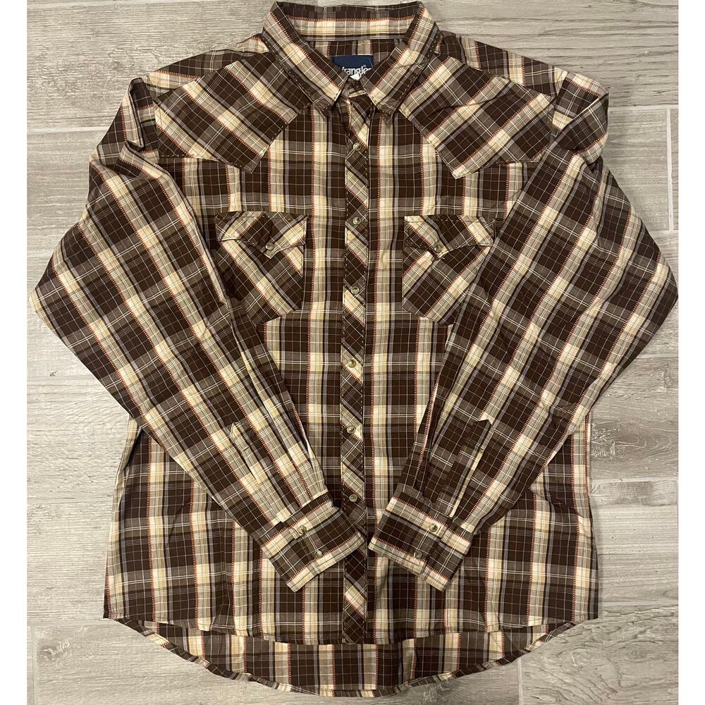 Vintage Brown Wrangler Pearl Snap-MEN's